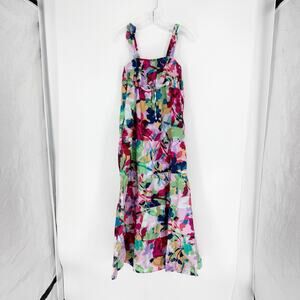 BB Dakota Sleeveless 100% Cotton Floral Maxi Dress Size Small